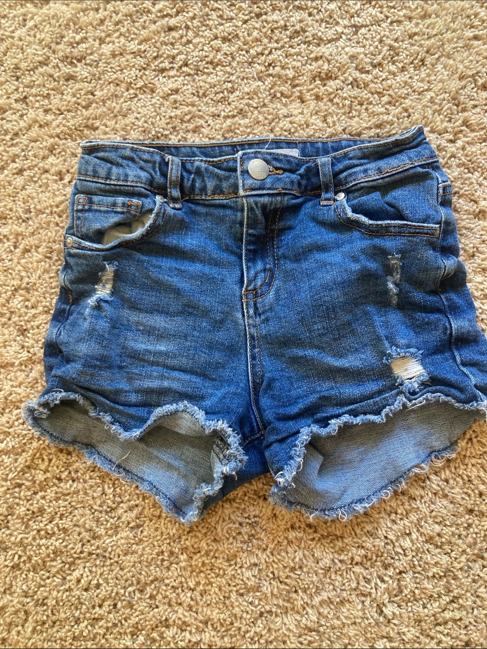RSQ Dark Blue Distressed Denim Shorts